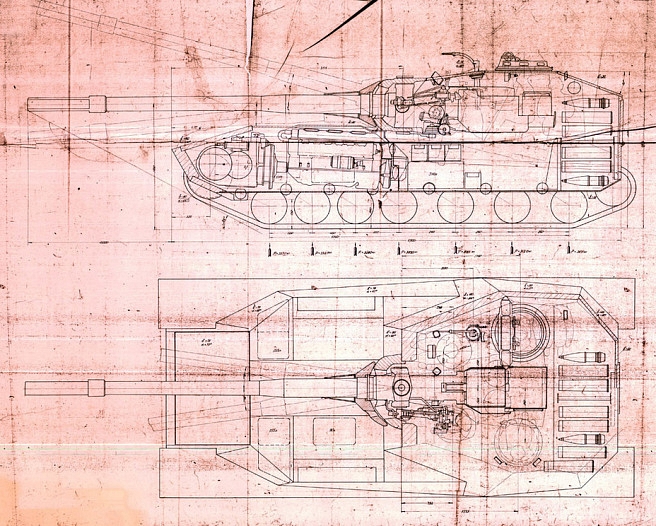 Návrh (možné) sovětské vedlejší linie stíhačů tanků