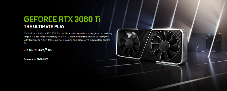 Nvidia představuje RTX 3060 Ti, výkonem předčí RTX 2080 Super