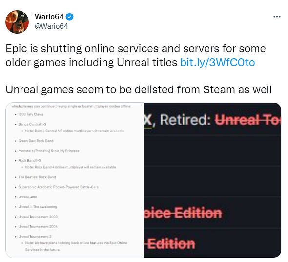 Epic vypíná servery série Unreal Tournament, třetí díl se ale vrátí a bude zdarma