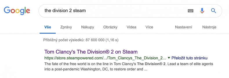 The Division 2 dává sbohem Steamu, bude na Epic Games Store