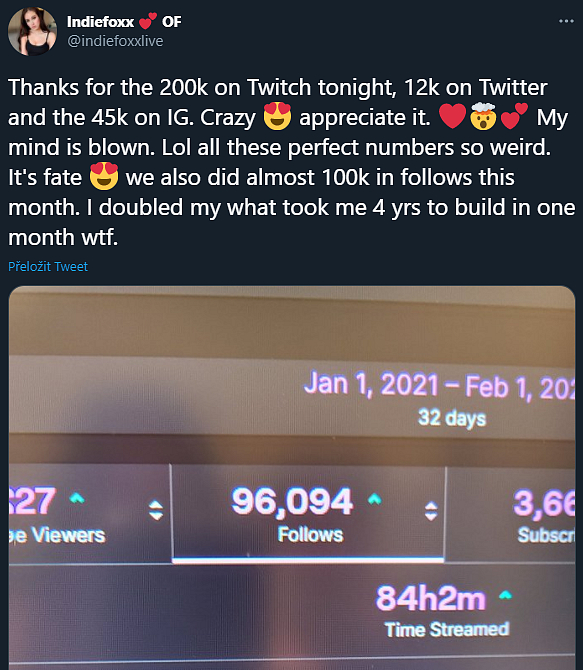 Problematická vyzývavá streamerka Indiefoxx potřetí za měsíc zabanována na Twitchi