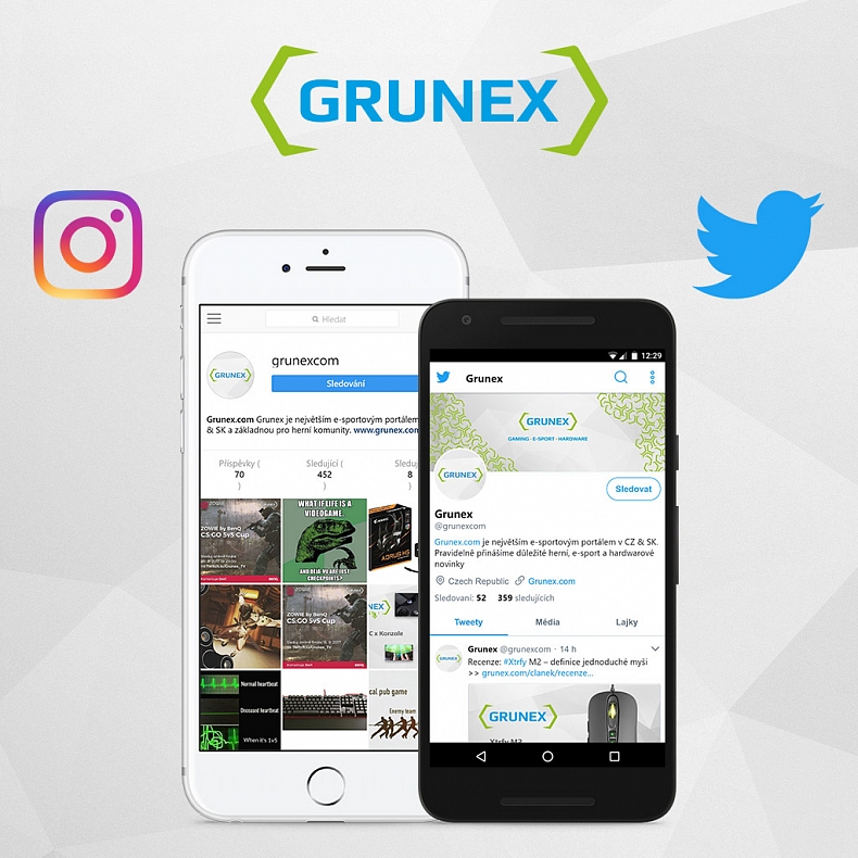 Grunex najdete i na Instagramu a Twitteru