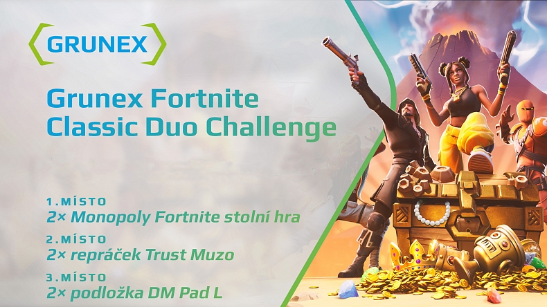 Zapoj se do Grunex Fortnite Classic Duo Challenge o super ceny