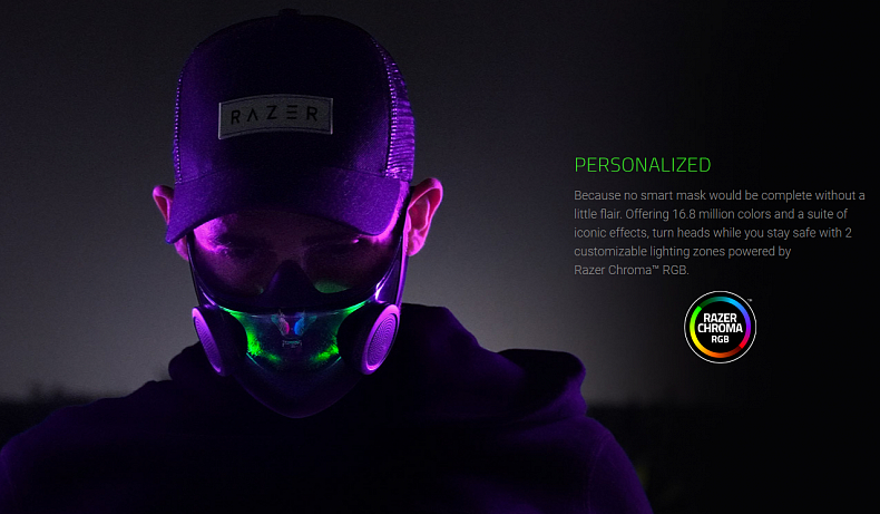 Další herní příslušenství kvůli pandemii - respirátor od Razeru má barevné podsvícení