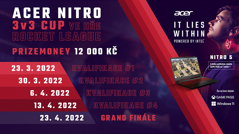 Registruj se do Acer Nitro 3v3 Cupu ve hře Rocket League