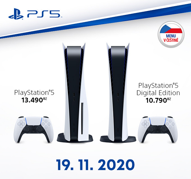 PlayStation 5 bude stát 13 490 korun, u nás vyjde 19. listopadu