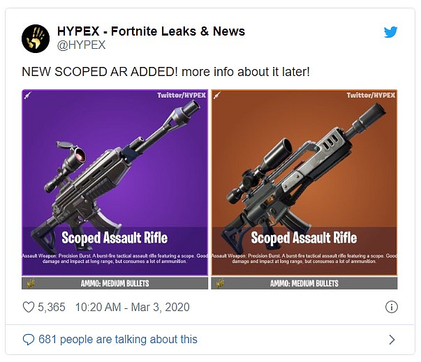 [Fortnite] Vrátí se Scoped AR a Heavy Shotgun?