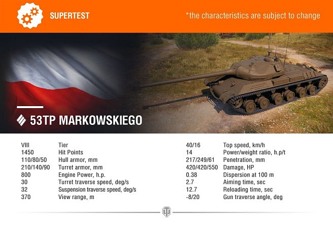 [WoT] Vlastnosti tanku 53TP Markowskiego