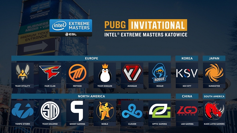 PUBG - 16 týmů, které se utkají na IEM Katowice