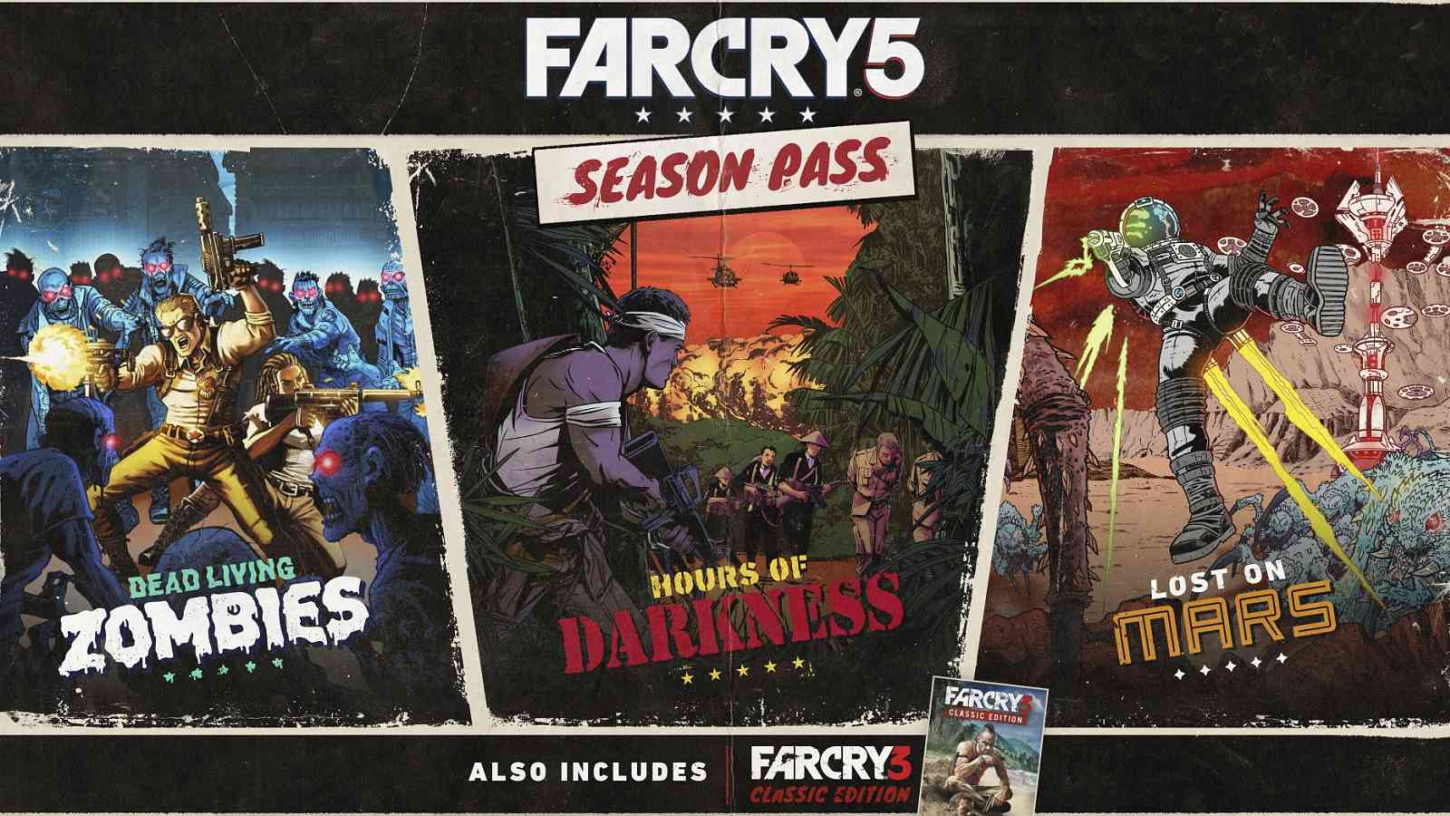 Far Cry 5 v traileru ukazuje Vietnam, Mars, Zombie a nabušený Arcade