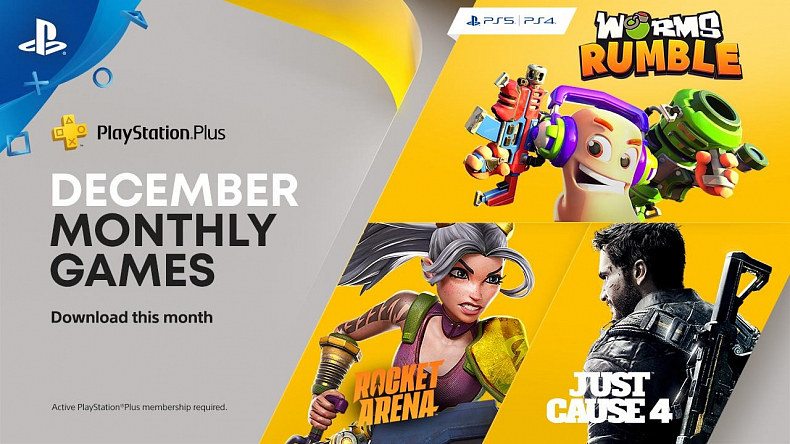 PlayStation Plus nabídne v prosinci Worms Rumble nebo Just Cause 4