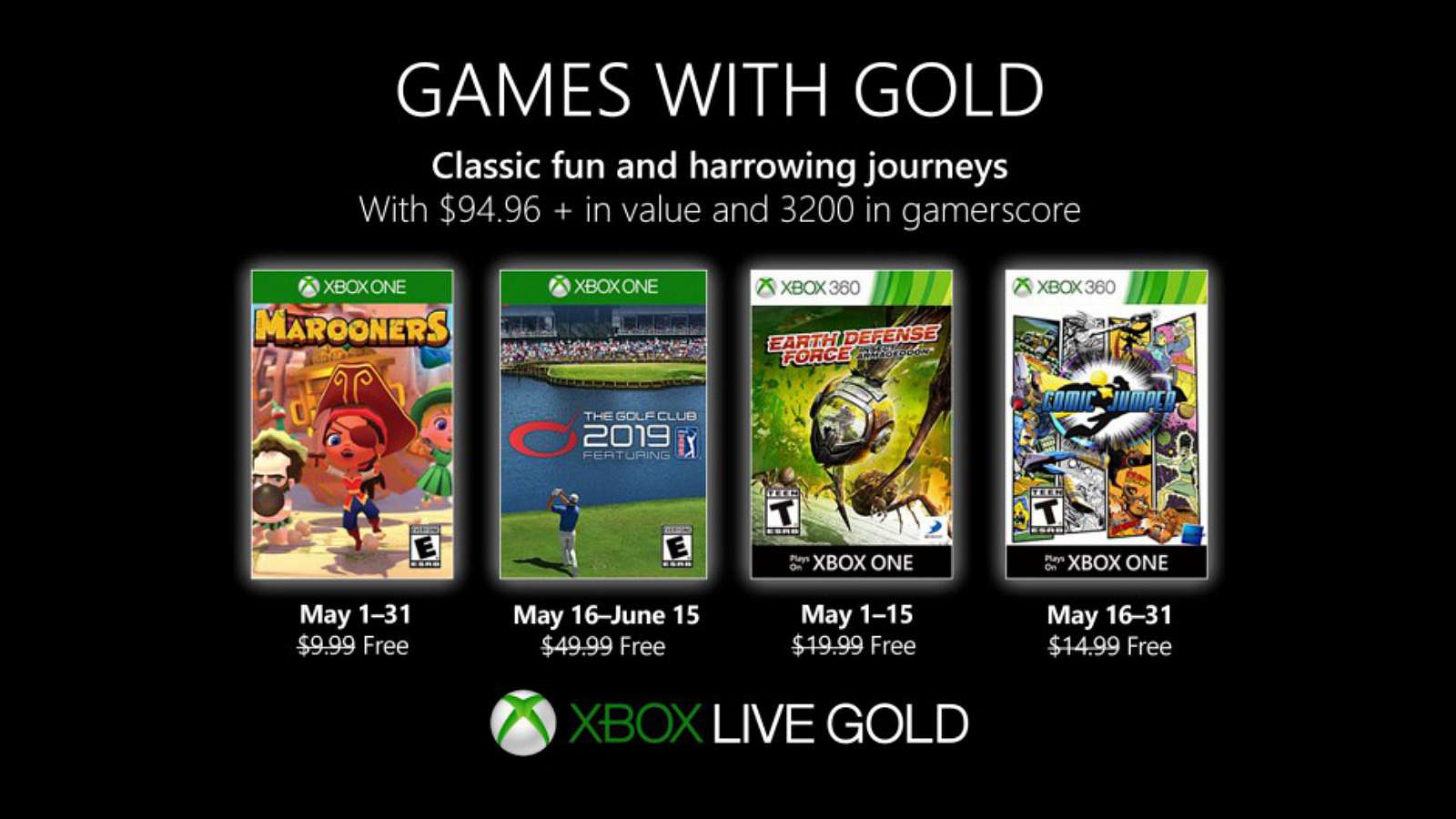Květnové Xbox Live Gold hry vás asi moc nepotěší