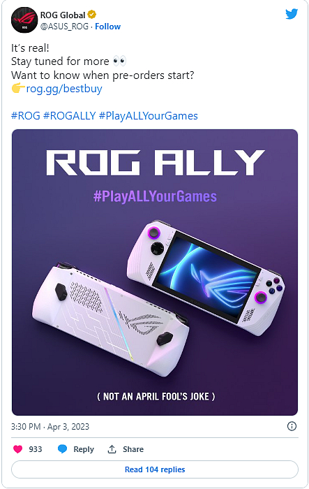 Tohle nebyl apríl! Může nový handheld ROG Ally konkurovat Steam Decku?