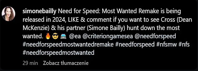 Chystá se remake NFS: Most Wanted? Dabérka prozradila datum vydání