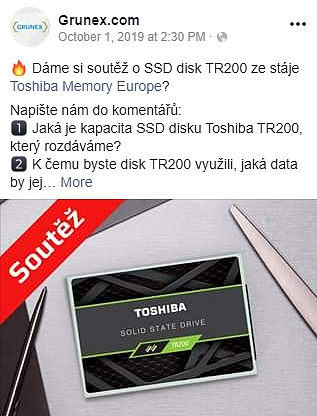 [Soutěž] Vyhrajte SSD disk Toshiba TR200 s pamětí BiCS