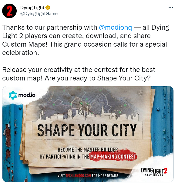 Dying Light 2 dostává editor map a studio vyhlašuje soutěž o nejlepší výtvory