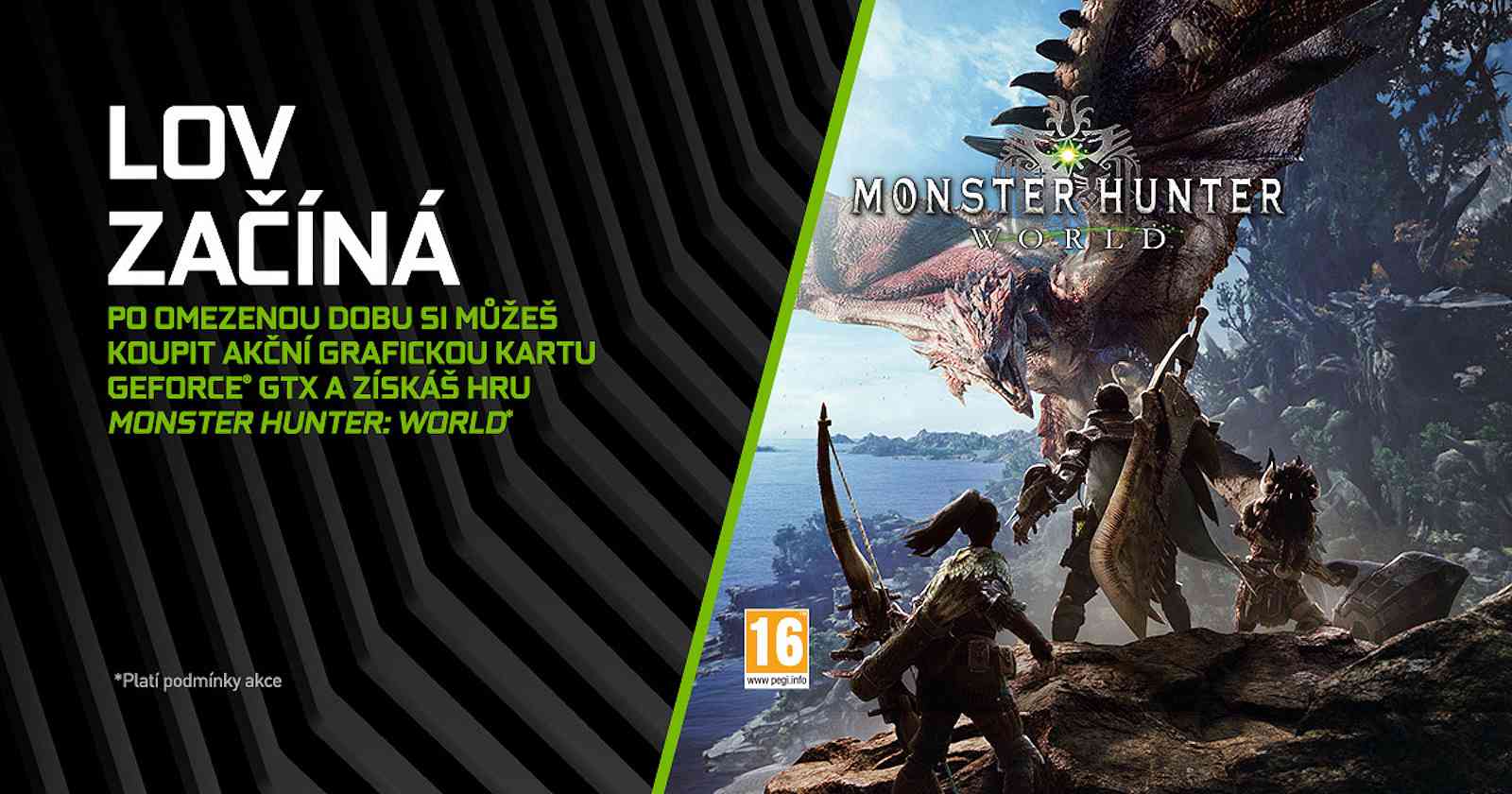 NVIDIA rozdává Monster Hunter: World zdarma k vybraným grafickým kartám GeForce GTX