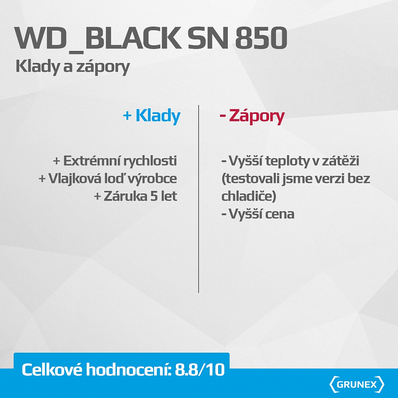 Recenze: WD_BLACK SN850 - brutálně rychlé M.2 SSD nejen pro hráče