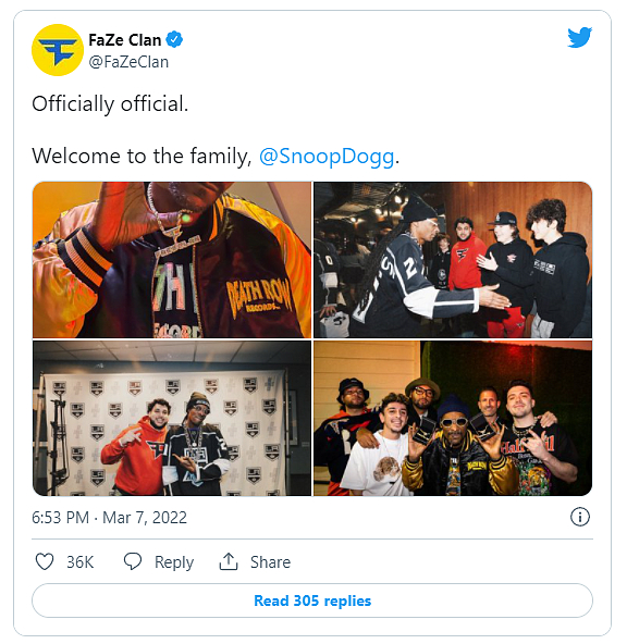 Snoop Dogg se připojuje k esport organizaci FaZe Clan