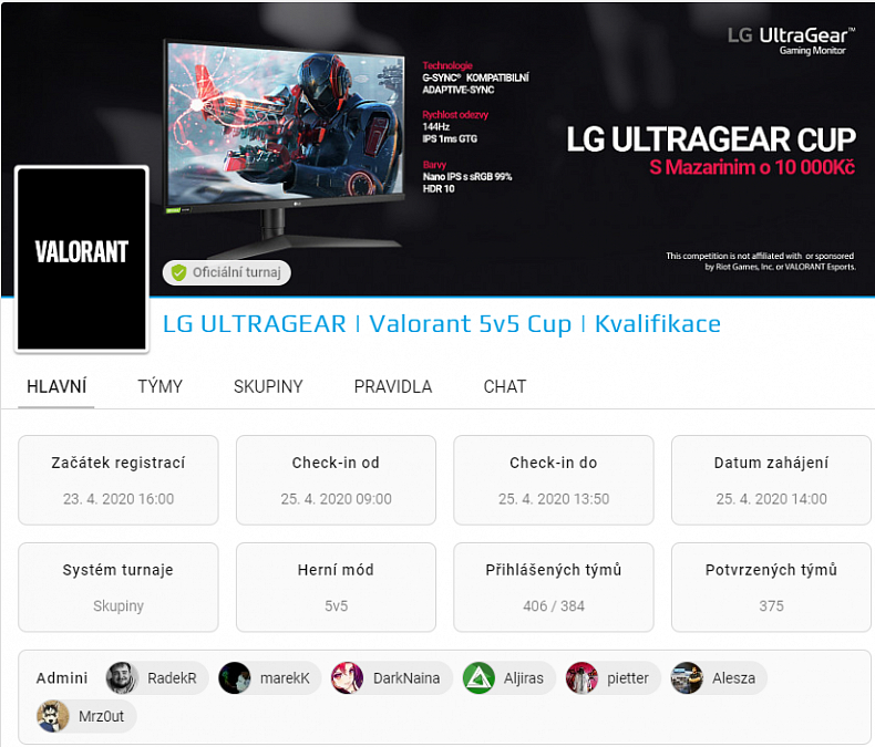 LG UltraGear Cup hostil rekordní počet hráčů!