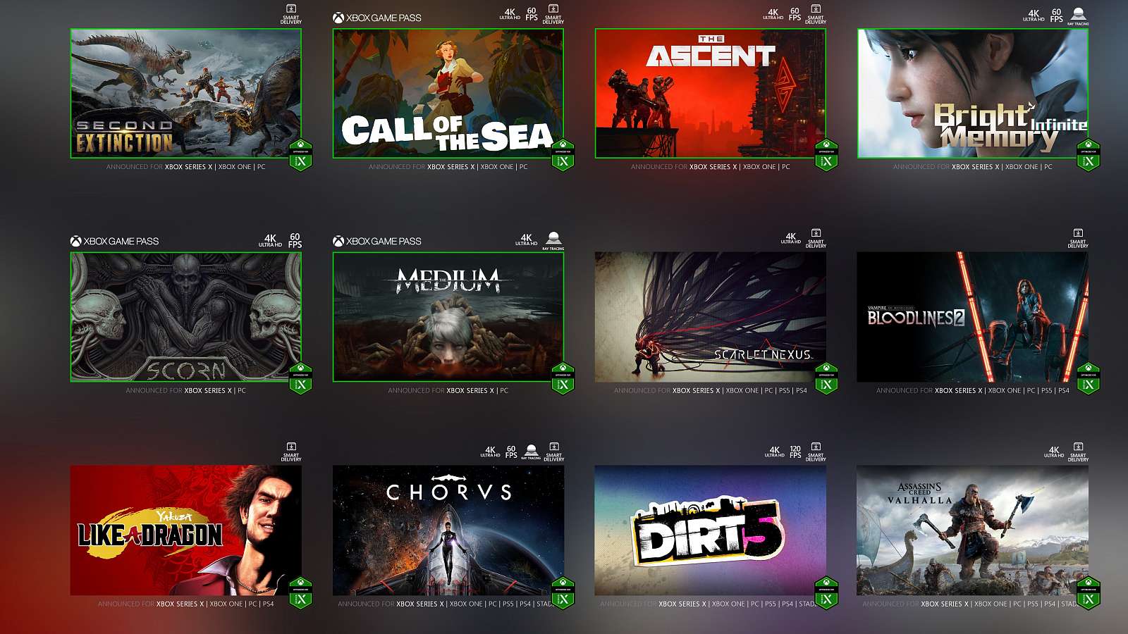 Přehled her, které vyjdou na Xbox Series X