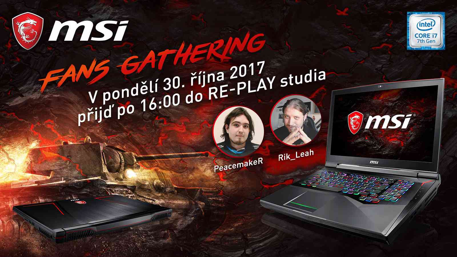 MSI Fans Gathering s World of Tanks osobnostmi v RE-PLAY studiu