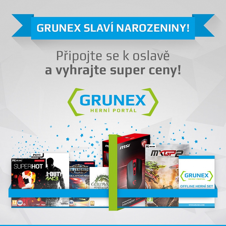 Grunex slaví sedmé narozeniny! Připojte se k oslavě a vyhrajte super ceny.