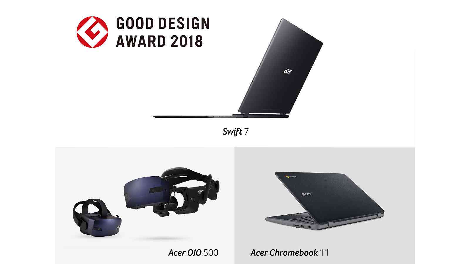 Produkty společnosti Acer získaly ocenění 2018 Good Design Awards