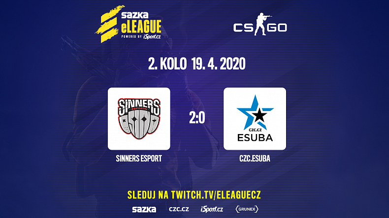 SAZKA eLEAGUE: SINNERS a Brute suverénní, eSuba se trápí