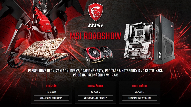 Zveme vás na MSI Gaming Roadshow 2017