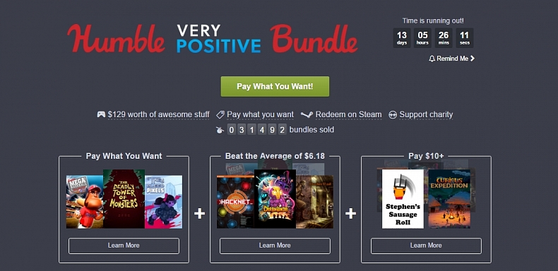 Velmi pozitivní Humble Bundle nabízí Hacknet nebo They Bleed Pixels