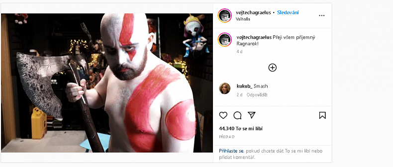 Streameři předvádí cosplay Krata z God of War, zapojil se i Agraelus