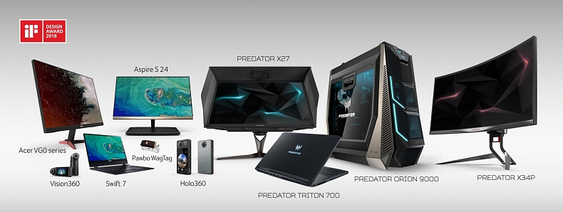 Acer získal 12 ocenění iF Design 2018 Award, polovinu za Predator