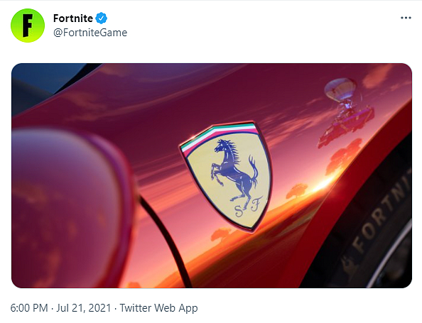 Do Fortnite zamíří auto od Ferrari