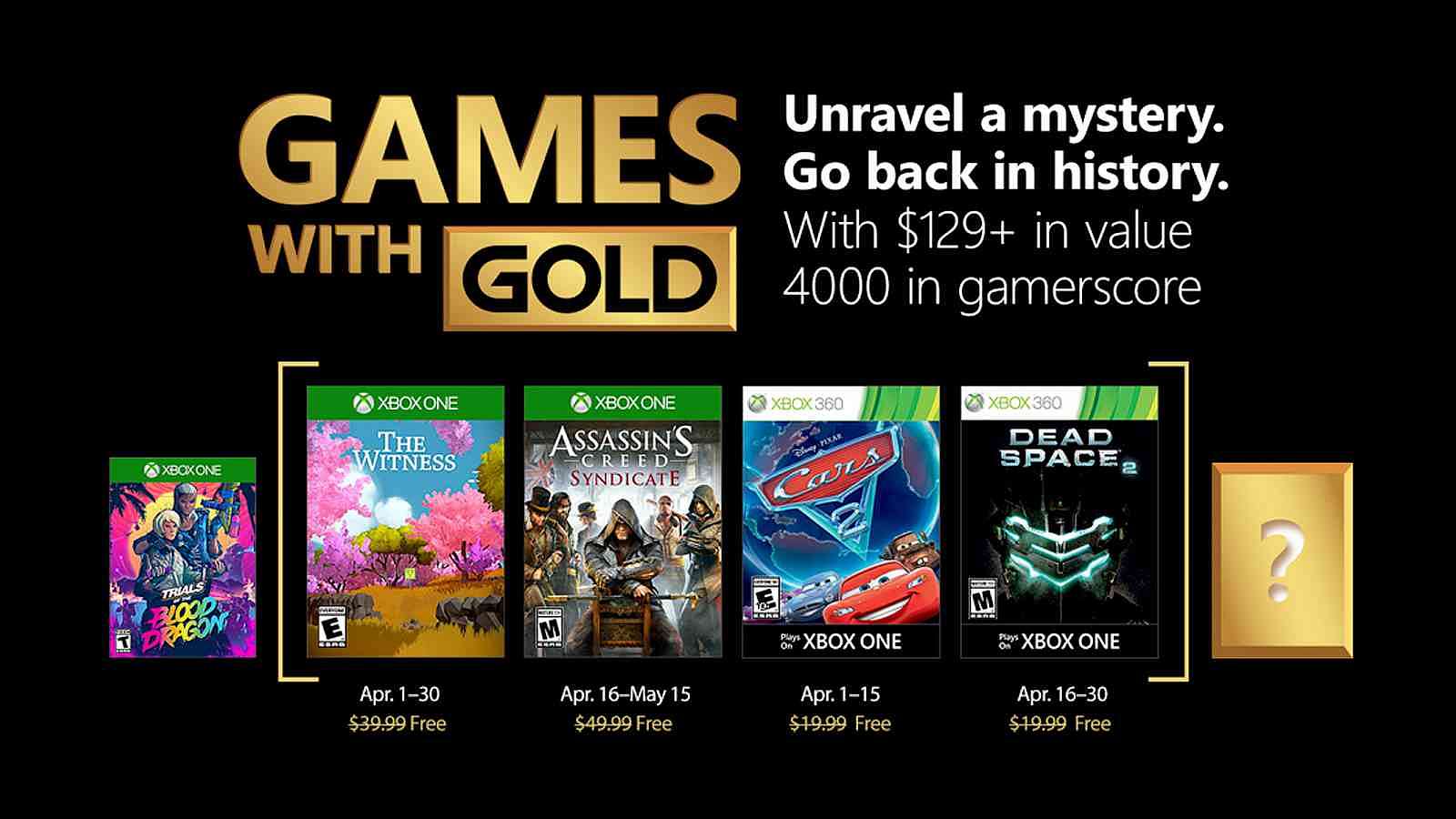 Assassin's Creed: Syndicate a The Witness jako hry zdarma pro Xbox Live Gold v dubnu