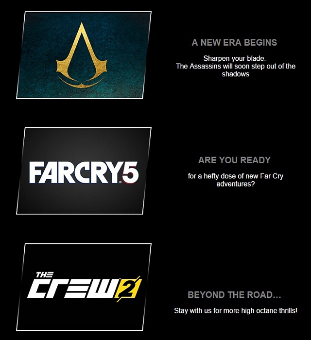 Ubisoft oznámil Far Cry 5, The Crew 2 a nové Assassin's Creed