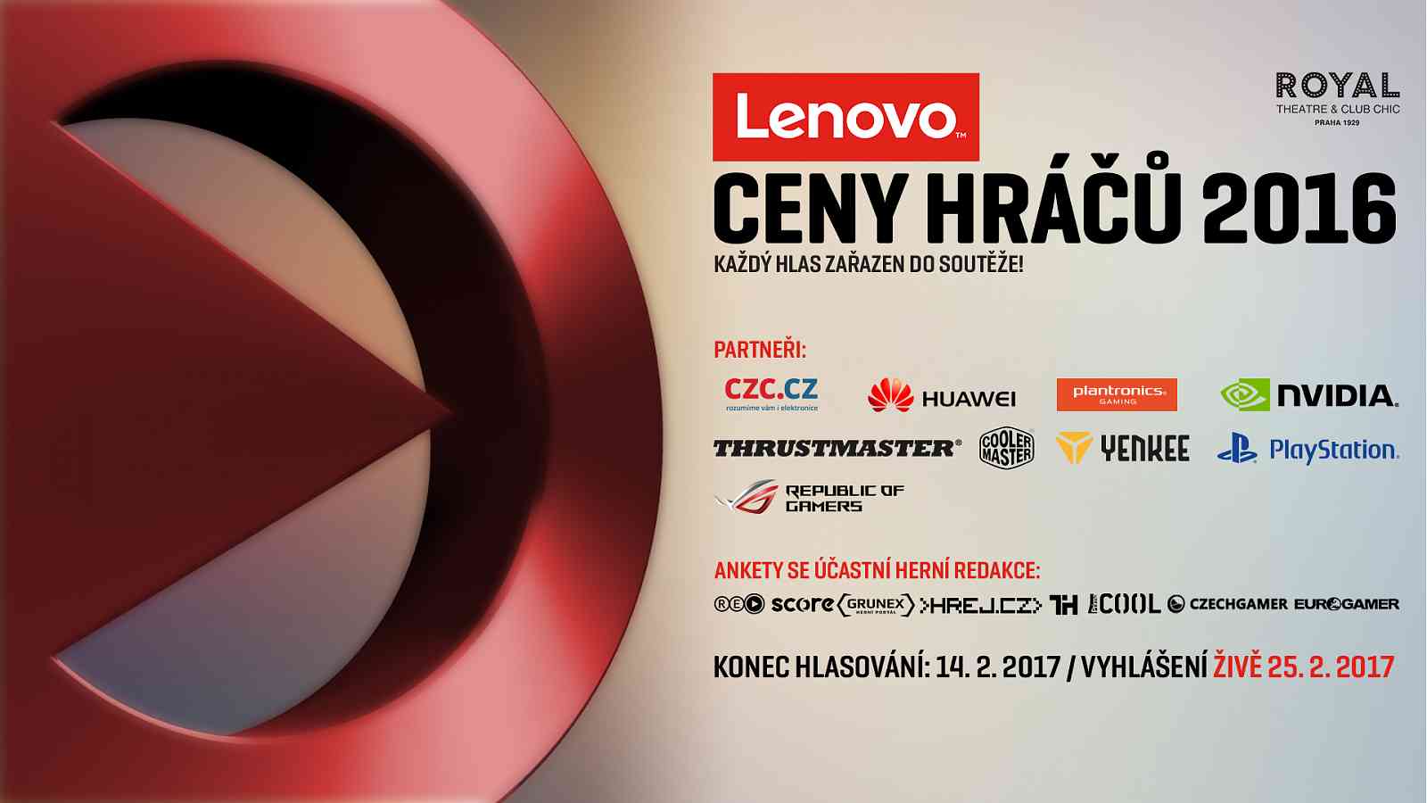 Lenovo Ceny Hráčů - Hlasujte o nejlepší hře minulého roku