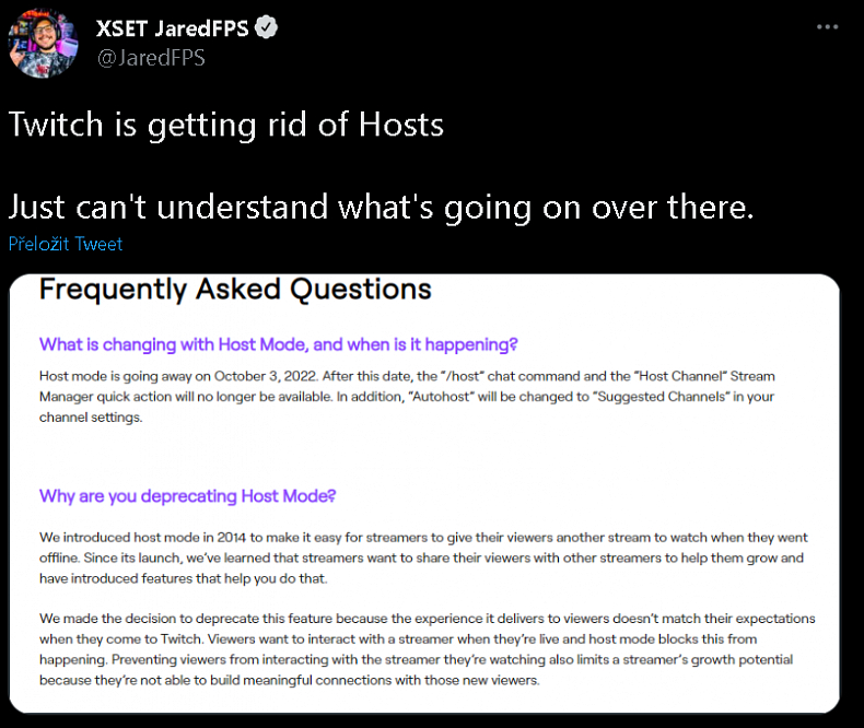 Twitch odebírá funkci hostovat, pobuřuje streamery