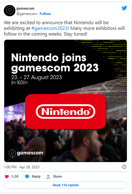 Nintendo se po roce vrátí na Gamescom