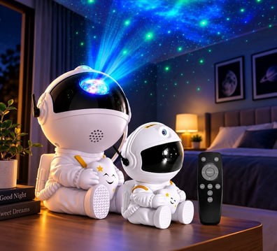 Mini Astronauta Projetor Estrelas  Galáxia  Luminária  Notur