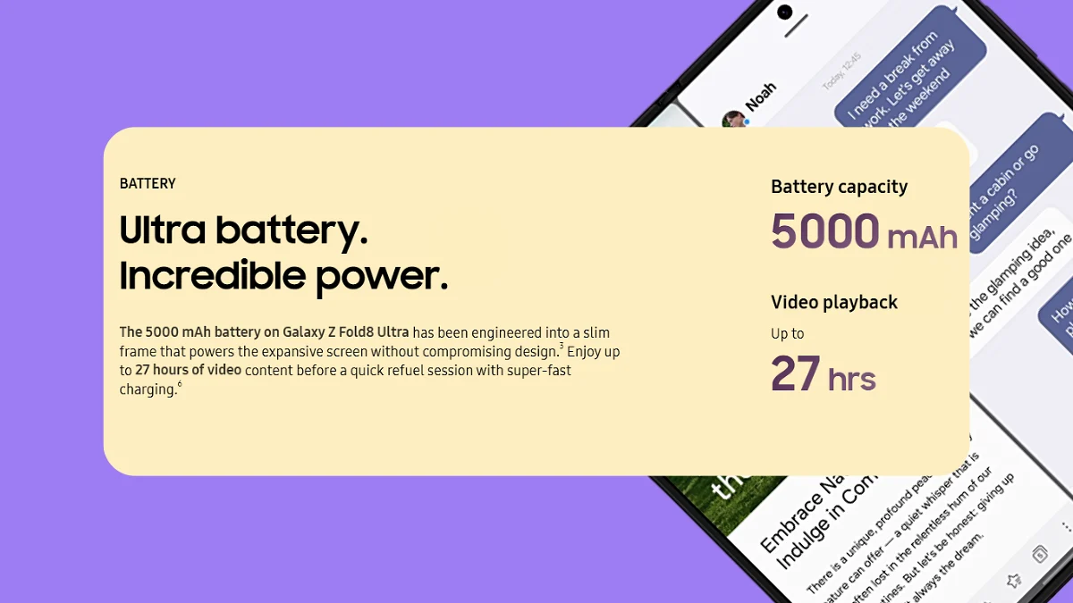 Galaxy Z Fold8 Ultra battery and charging specifications