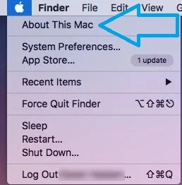 macOS Apple menu with About This Mac highlighted