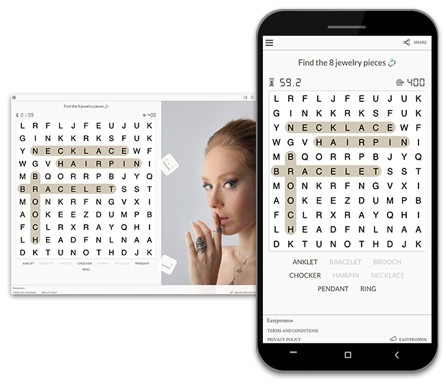 Product Word Search game