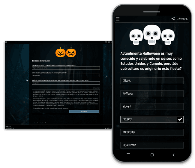 Trivia de Halloween con registro anónimo