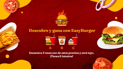 Descubre y gana con varios premios (Hamburguesería)