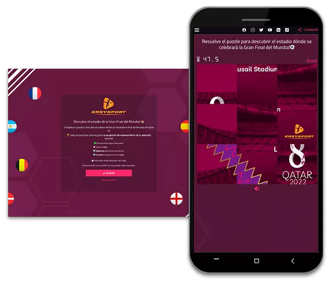 Puzzle del Mundial de Qatar con registro tras jugar