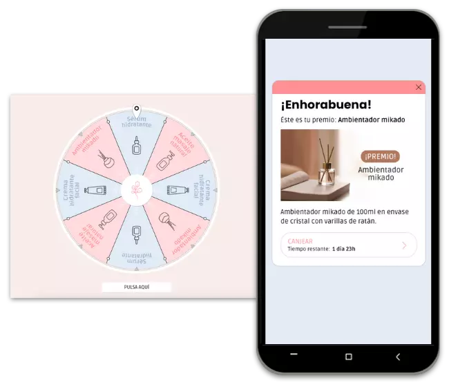 Ruleta de premios con canjeo desde el móvil