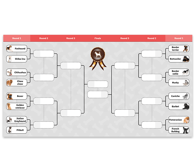 Dog Breeds Tournament Bracket