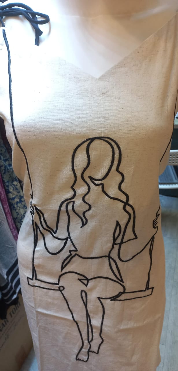 Effortless Khadi Cotton Jhula DressBreathable & Relaxed