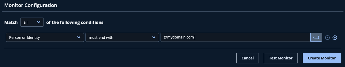 Sample Monitor Configuration using Email Addresses.